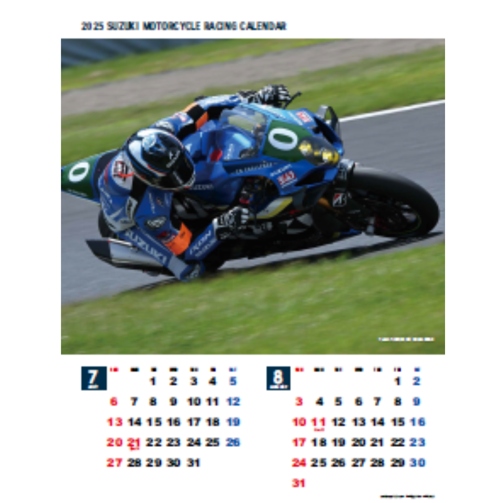 2025 SUZUKI RACE カレンダー 壁掛けタイプ