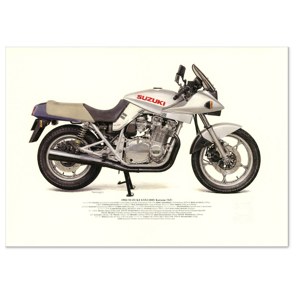 柴田制作所モーターサイクル図版　普及版A3サイズ　1982 SUZUKI GSX1100S Katana(SZ)