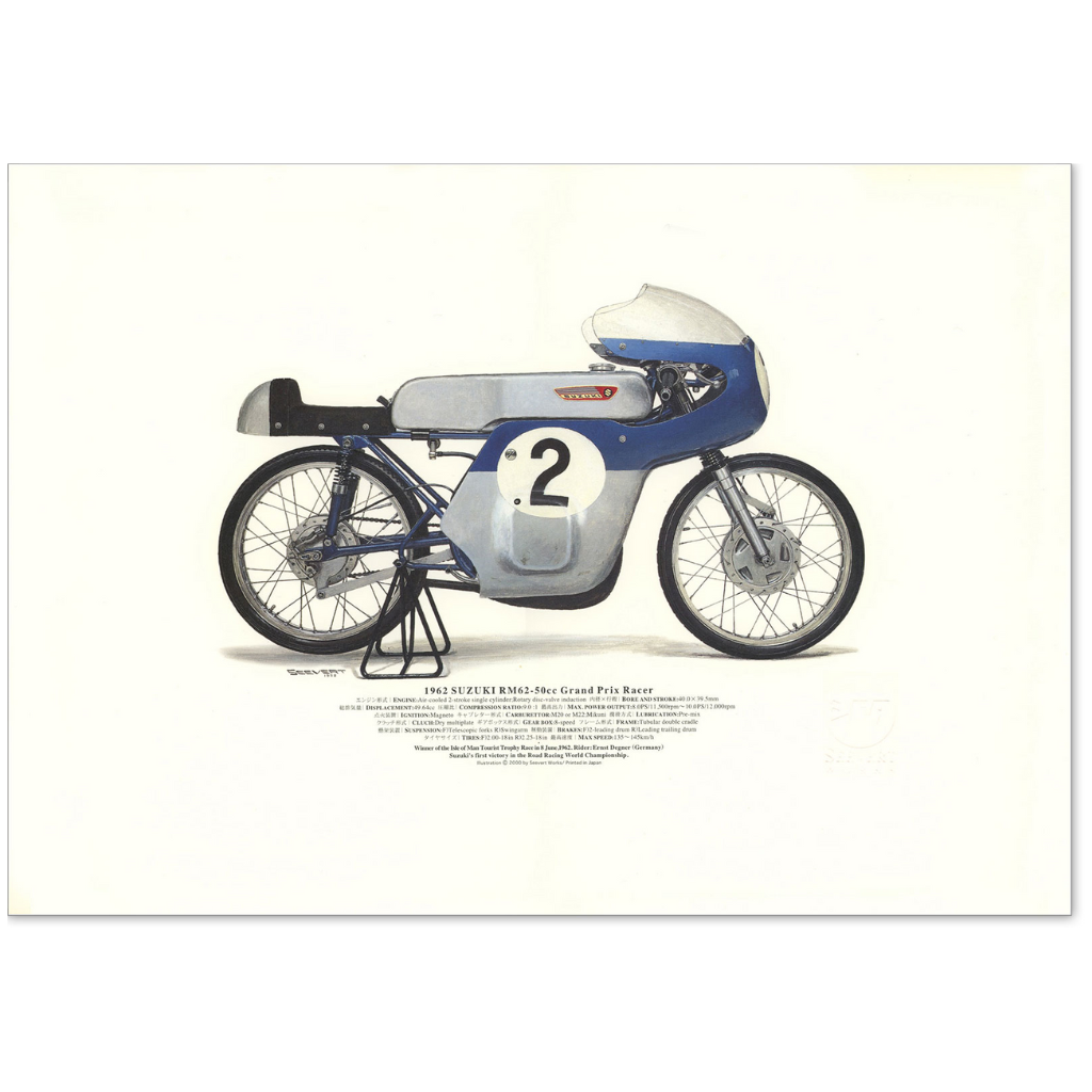 柴田制作所モーターサイクル図版　普及版A3サイズ　1962 SUZUKI RM62