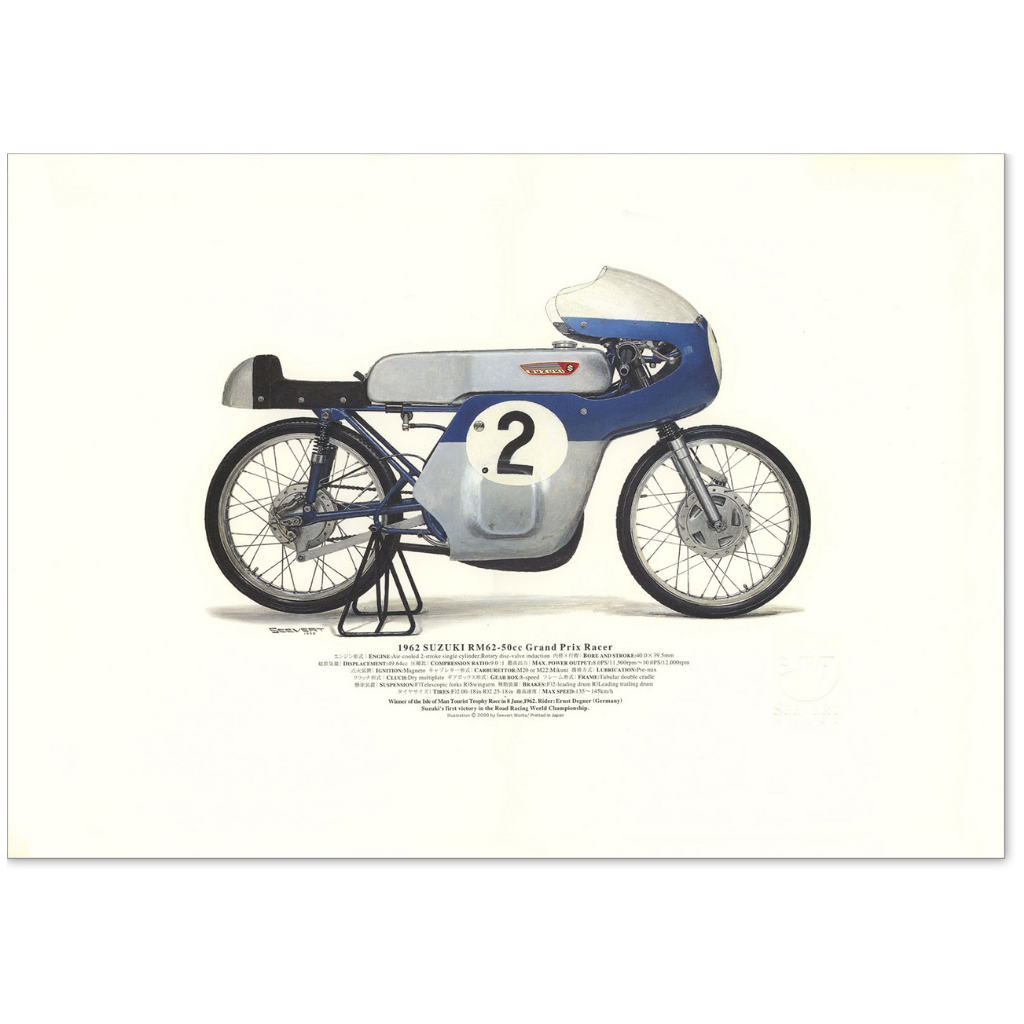 柴田制作所モーターサイクル図版 普及版A3サイズ 1962 SUZUKI RM62