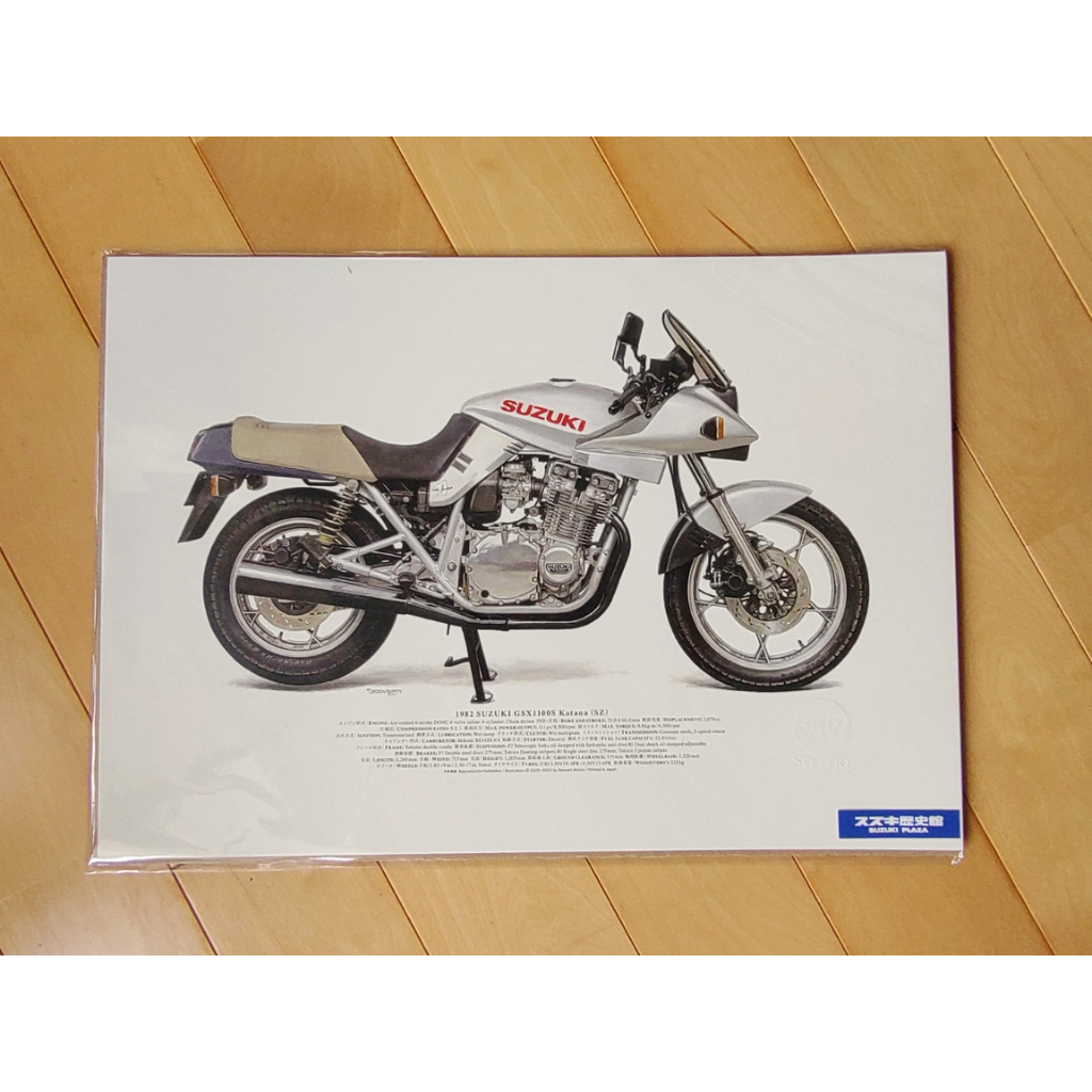 柴田制作所モーターサイクル図版 普及版A3サイズ 1982 SUZUKI GSX1100S Katana(SZ)