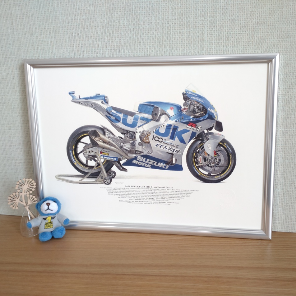 柴田制作所モーターサイクル図版 普及版A3サイズ 2020 SUZUKI GSX-RR Team Suzuki Ecstar