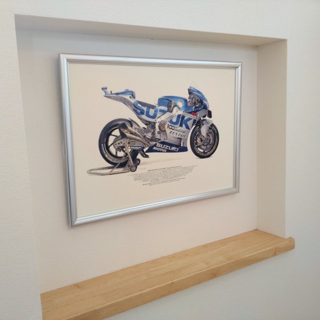 柴田制作所モーターサイクル図版 普及版A3サイズ 2020 SUZUKI GSX-RR Team Suzuki Ecstar