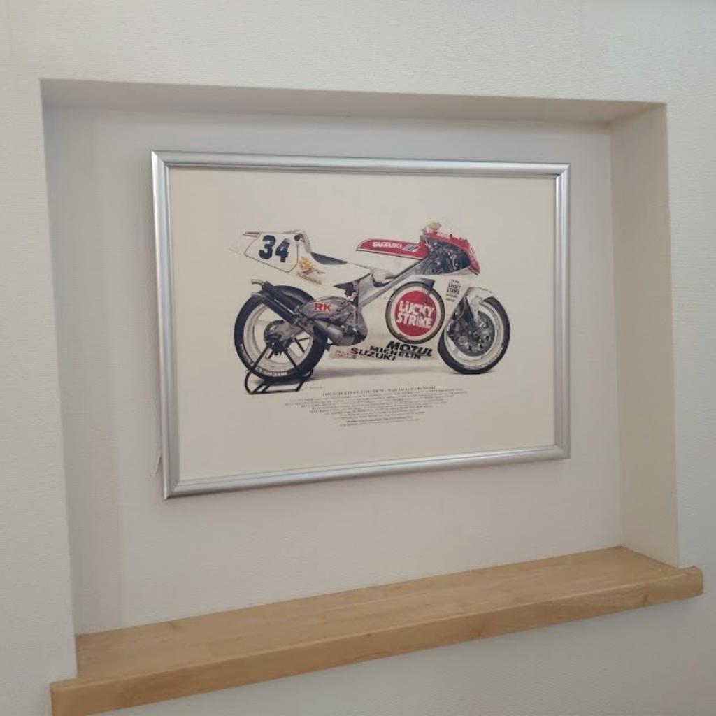 柴田制作所モーターサイクル図版 普及版A3サイズ 1993 SUZUKI RGV-Γ500(XR79)-Team Lucky Strike Suzuki