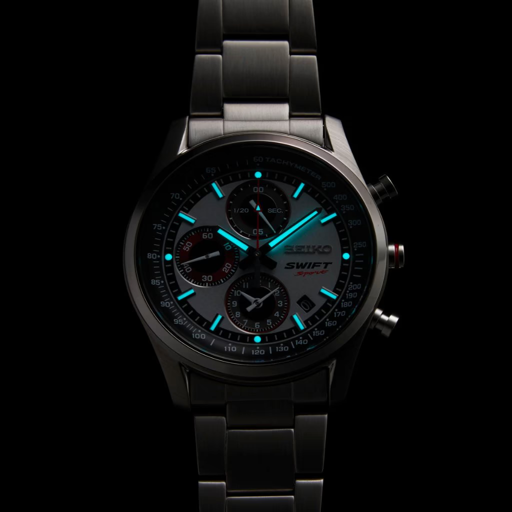SUZUKI SWIF SPORT × SEIKO コラボレーション クロノグラフウォッチ【PREMIUM SILVER】